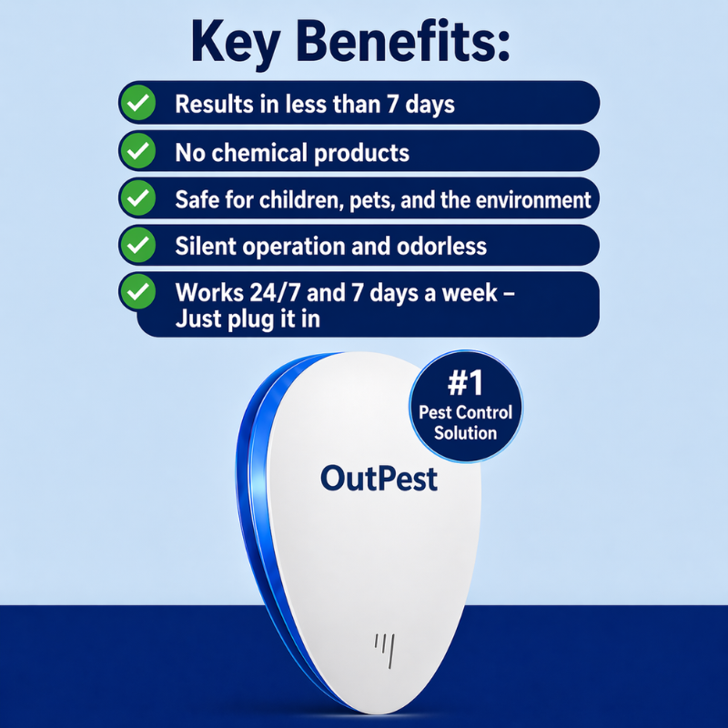 OutPest™ 2026 — Ultrasonic Repellent | No Chemicals, No Traps